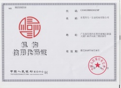機(jī)構(gòu)信用代碼證